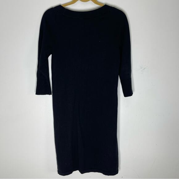 HANNA ANDERSSON Black Knit Combed Cotton Scoop Neck Dress Size Medium - Picture 5 of 7